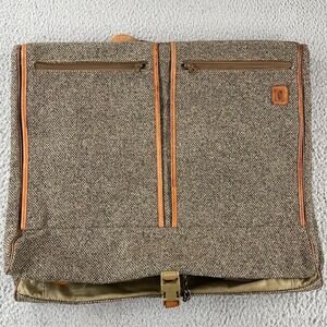 Vintage Hartmann Tweed Wool Garment Bag Bi-Fold Travel Luggage Folding 23"